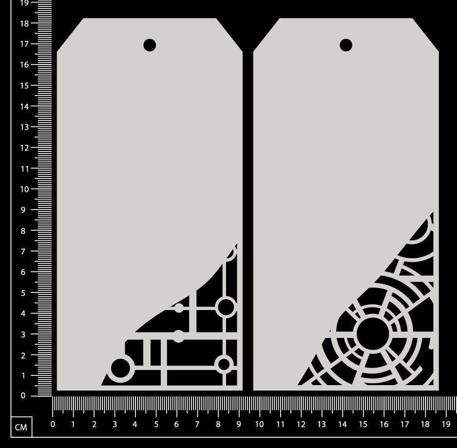 Skeleton Tag Set - AE-D - Large - White Chipboard