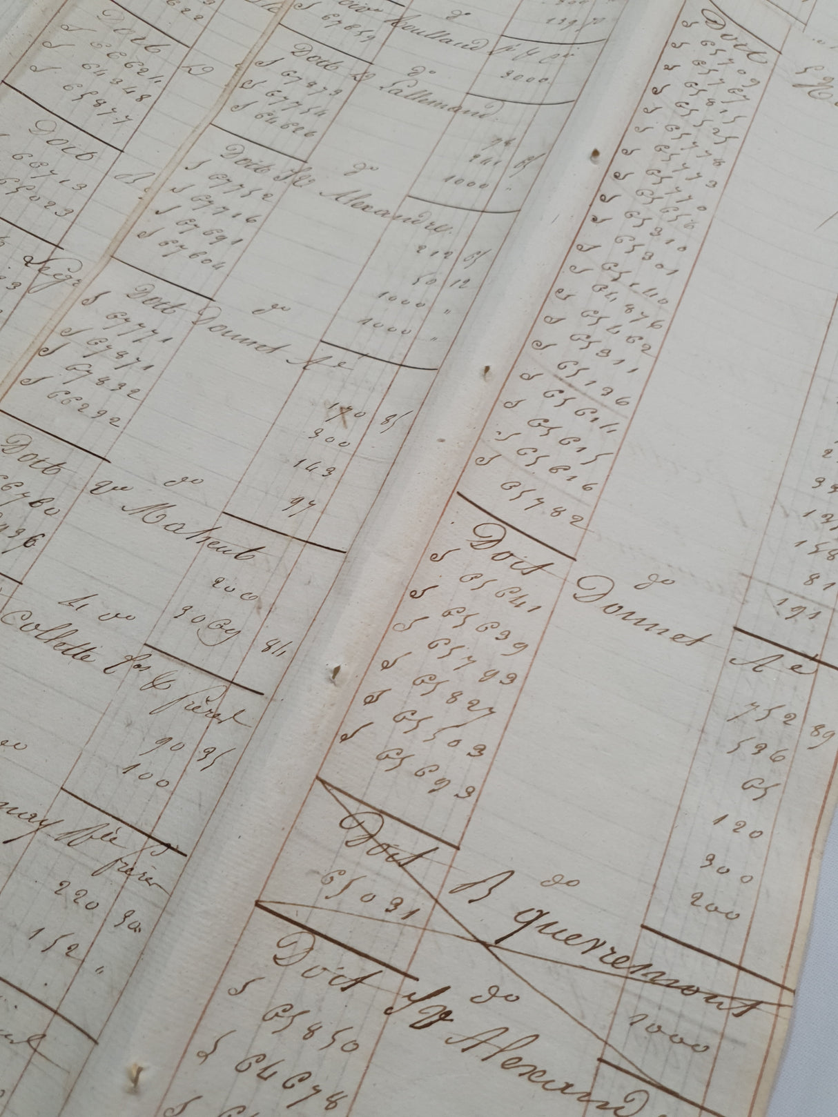 Authentic Vintage French Ledger Folio (T) - Single