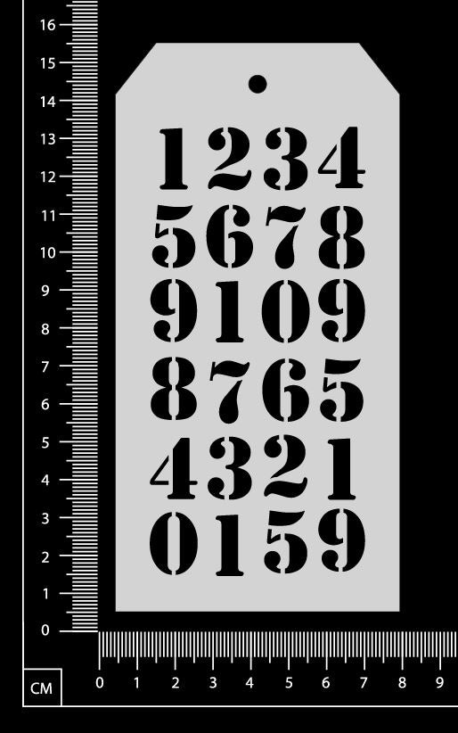 Tag Stencil - Vintage Numbers - 75mm x 150mm