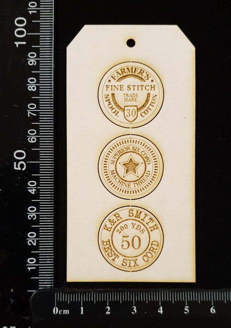 Tag of Elements - Spool Tops - White Chipboard