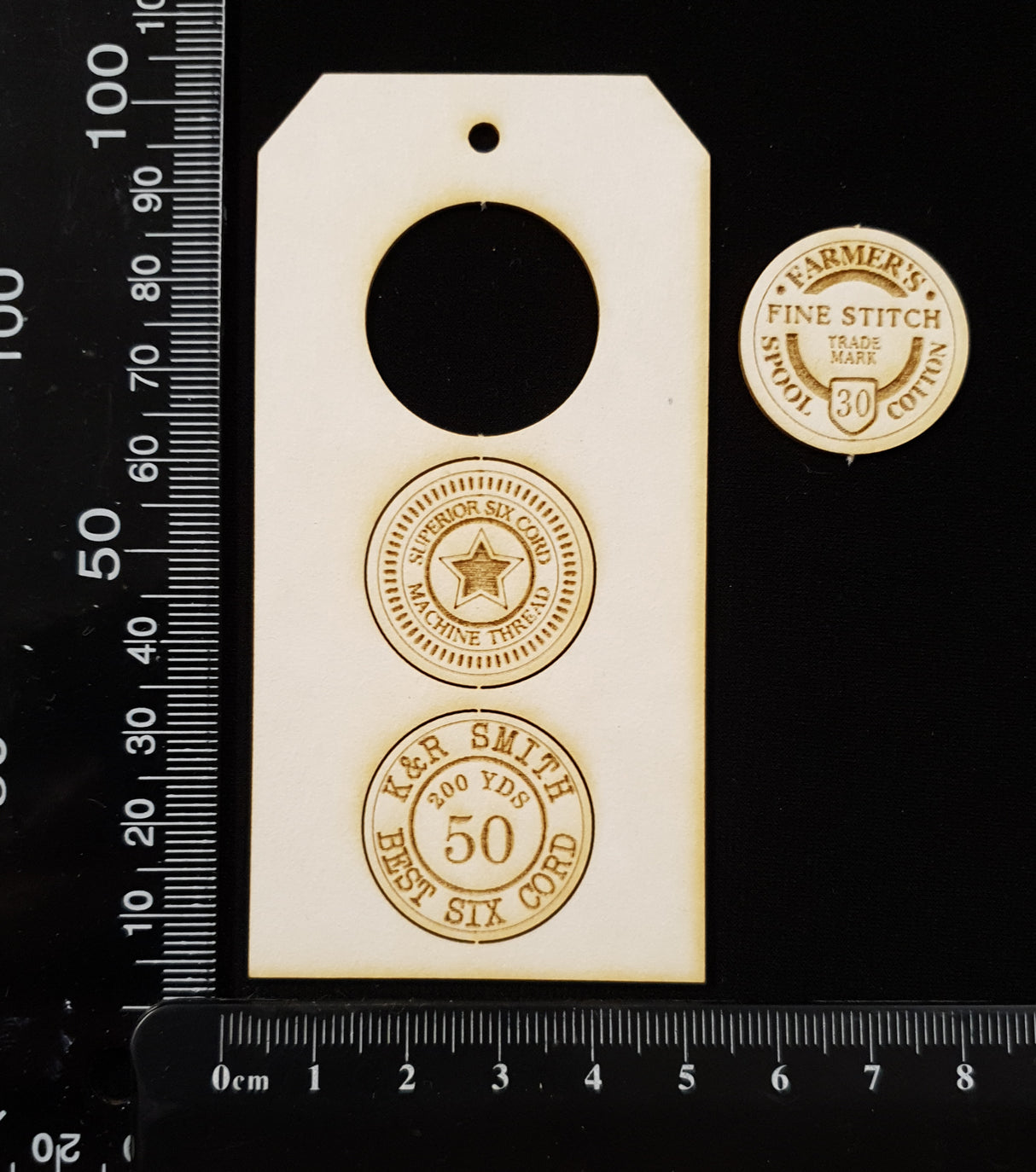 Tag of Elements - Spool Tops - White Chipboard