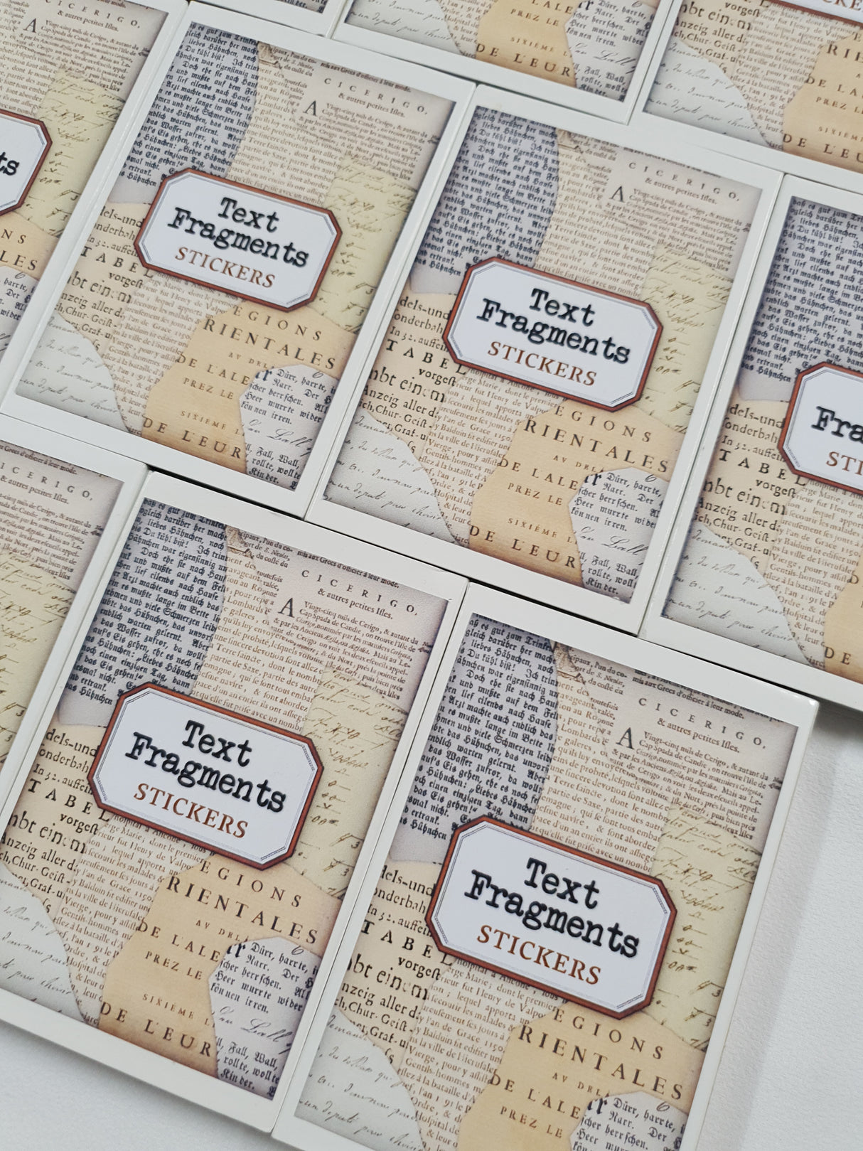 Tin of Assorted Stickers - Text Fragments - Selected at Random