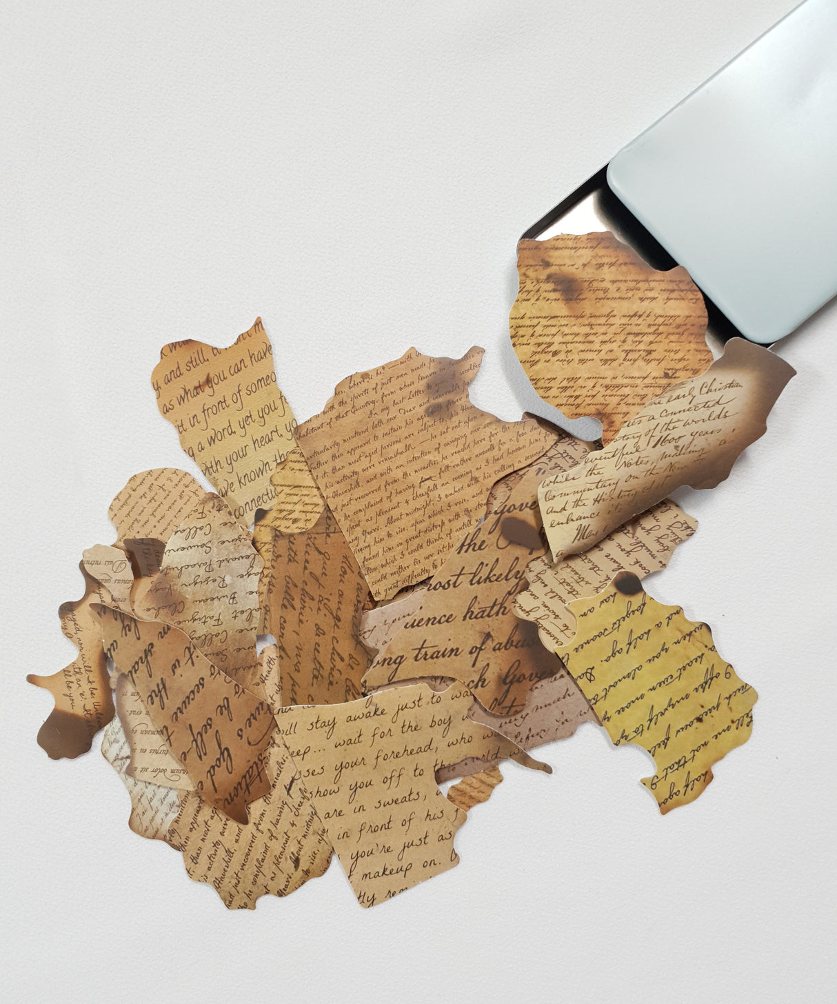 Tin of Assorted Stickers - Text Fragments - Selected at Random