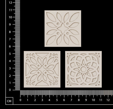 Decorative Tiles - Set A - White Chipboard
