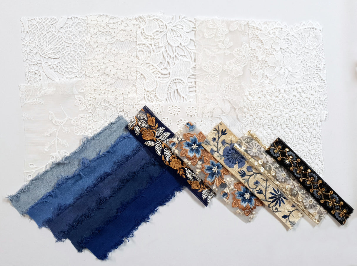 Lace & Trim Snippets Pack - Blues