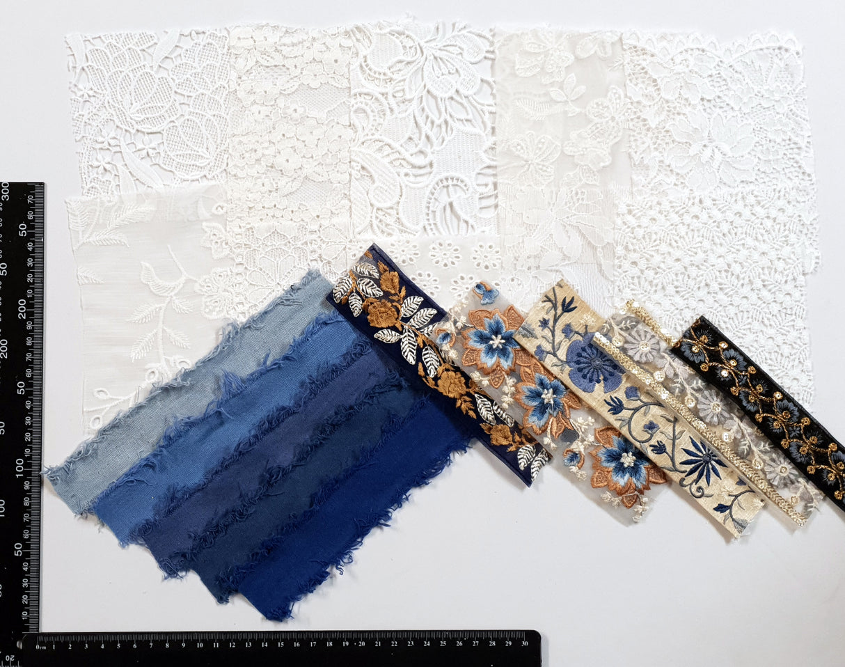 Lace & Trim Snippets Pack - Blues