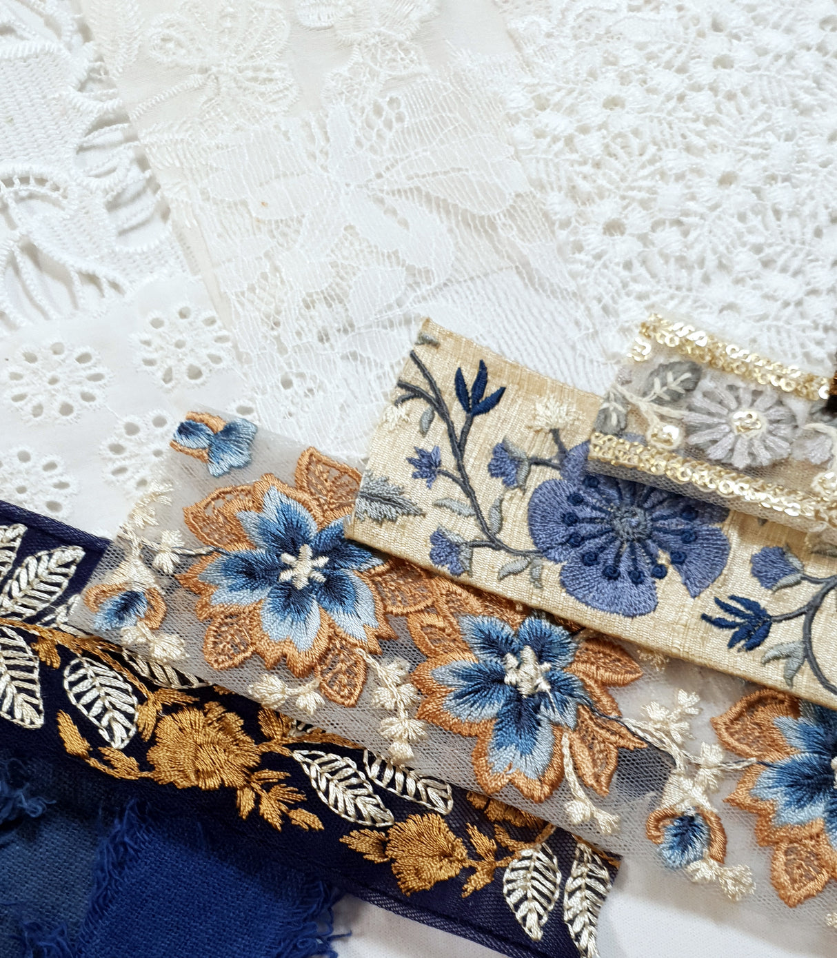 Lace & Trim Snippets Pack - Blues