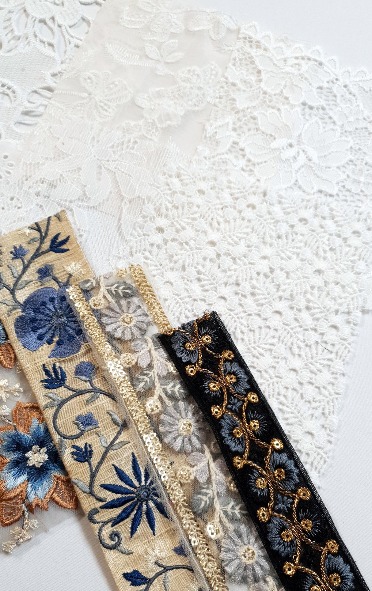 Lace & Trim Snippets Pack - Blues