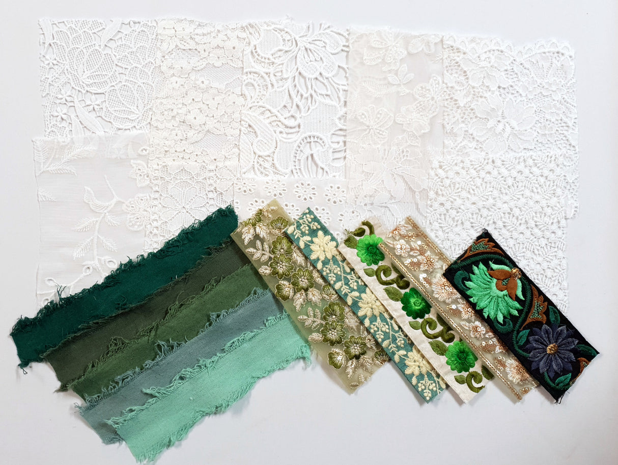Lace & Trim Snippets Pack - Greens