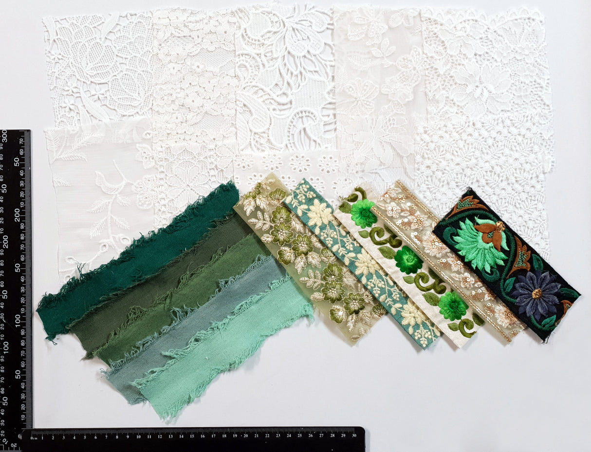 Lace & Trim Snippets Pack - Greens