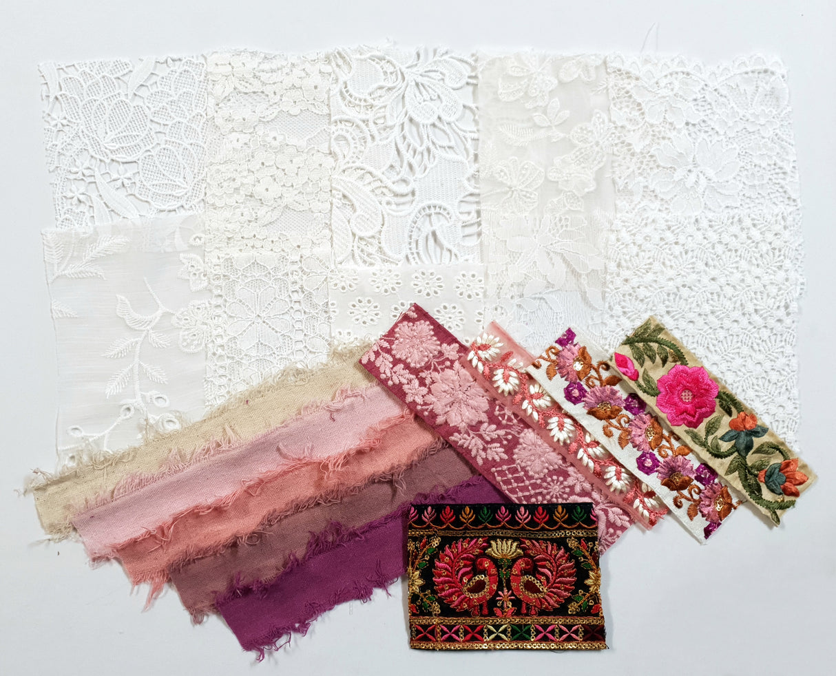 Lace & Trim Snippets Pack - Pinks