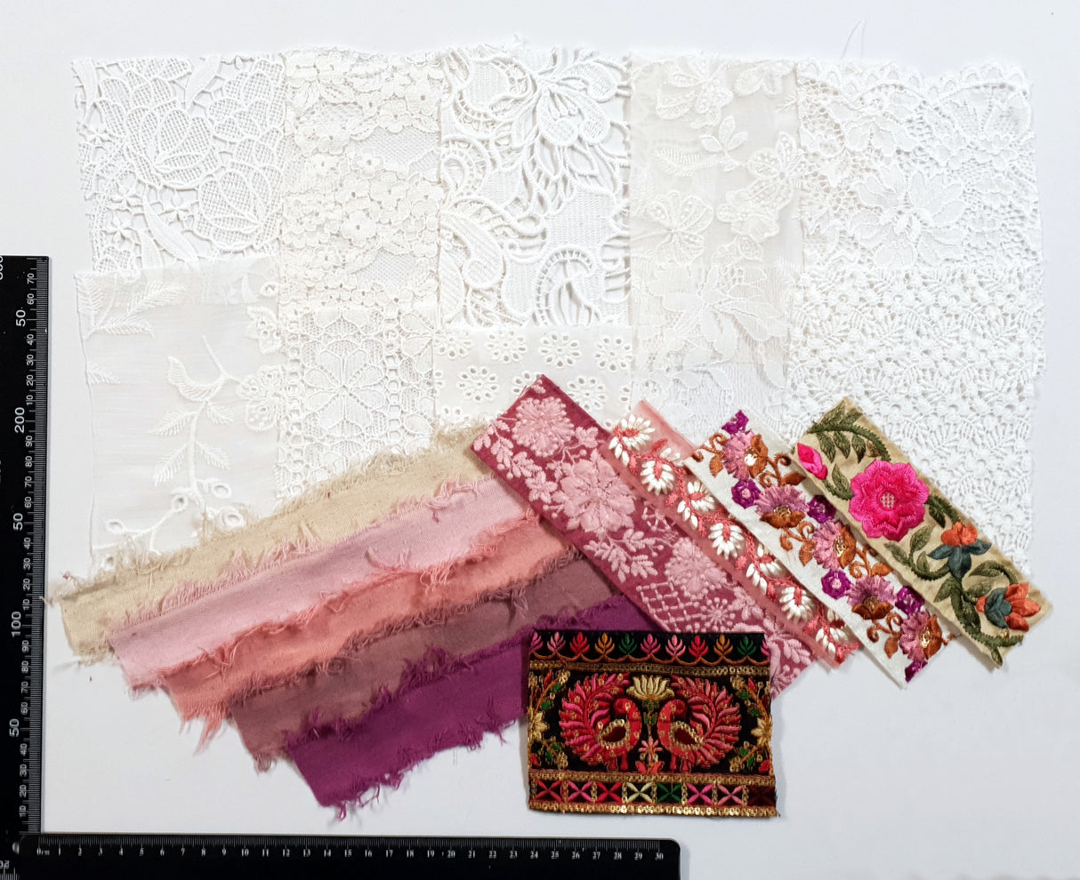 Lace & Trim Snippets Pack - Pinks