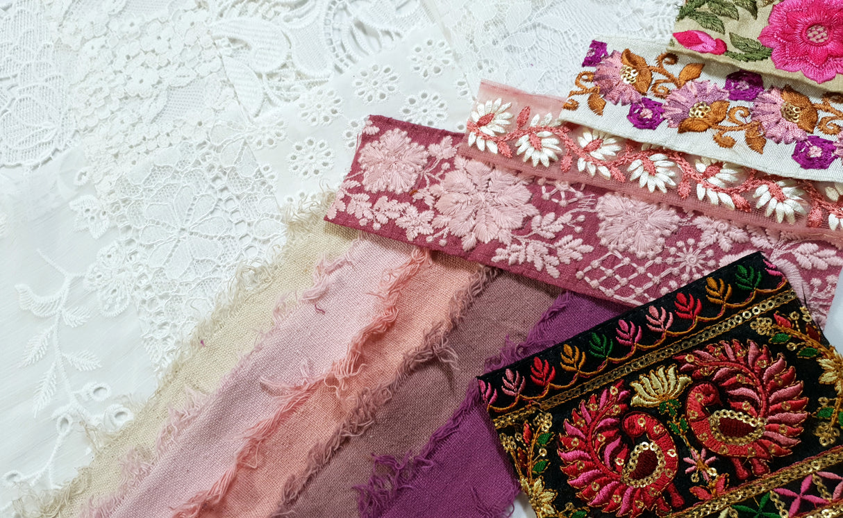 Lace & Trim Snippets Pack - Pinks