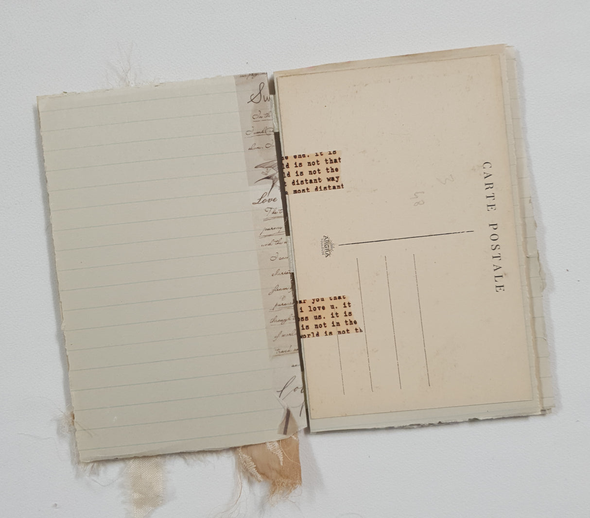 Handmade Mini Vintage Postcard Journal - UC