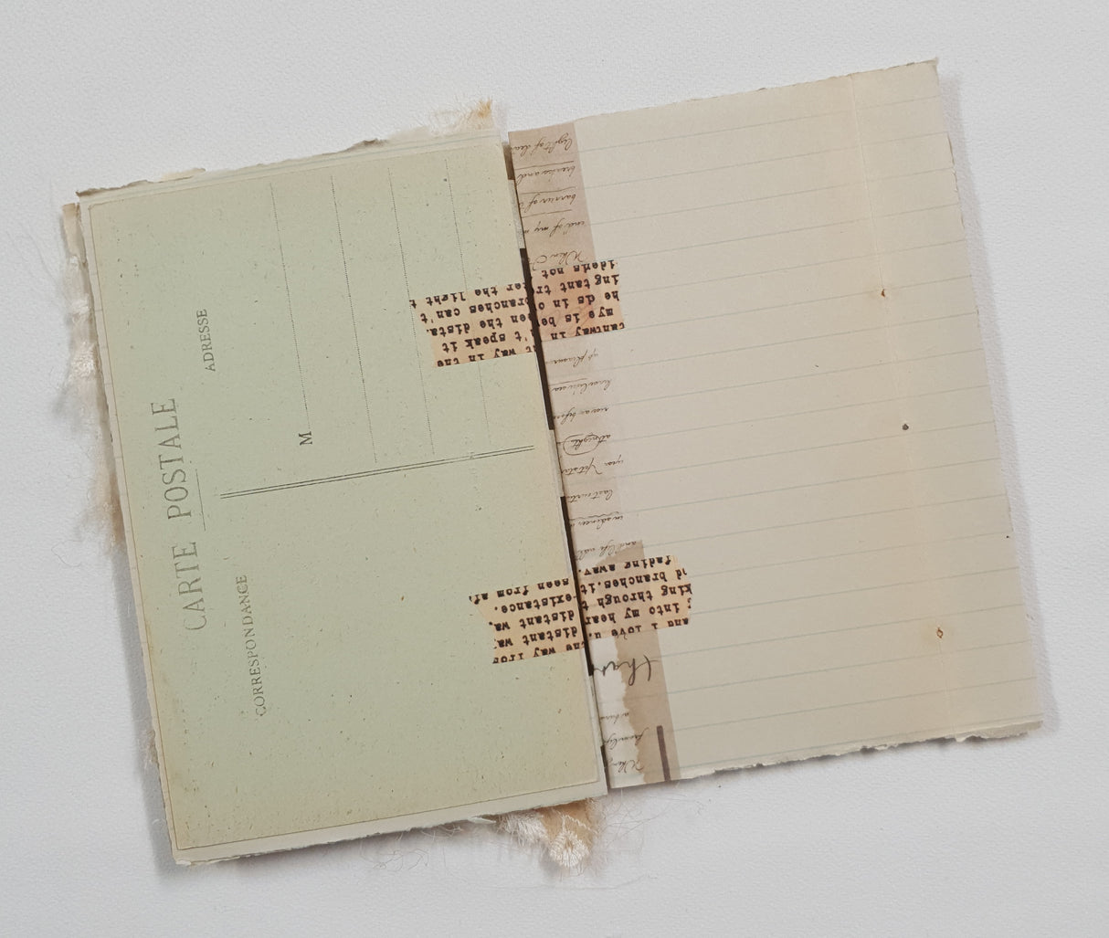 Handmade Mini Vintage Postcard Journal - UH