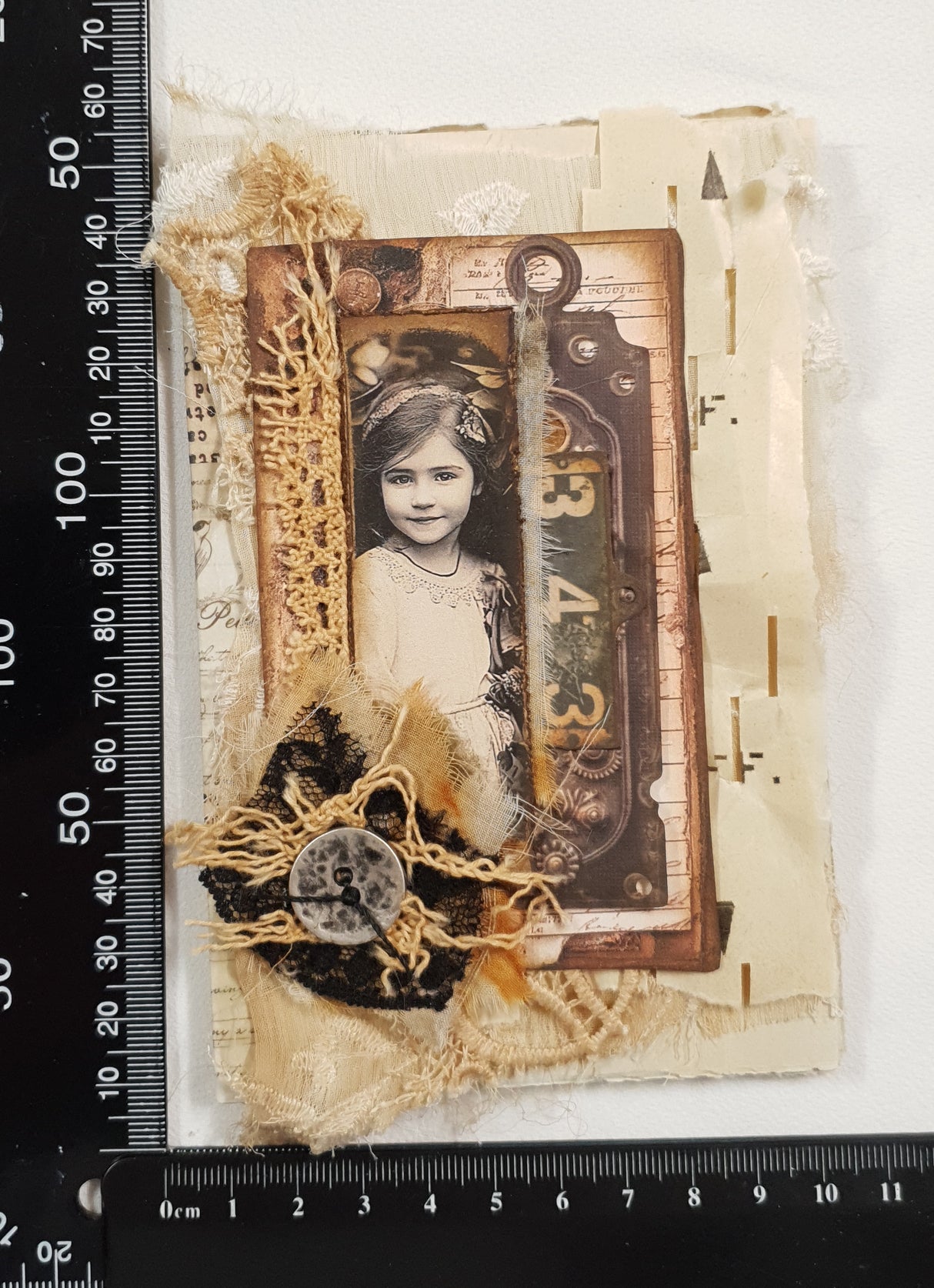 Handmade Mini Vintage Postcard Journal - UH