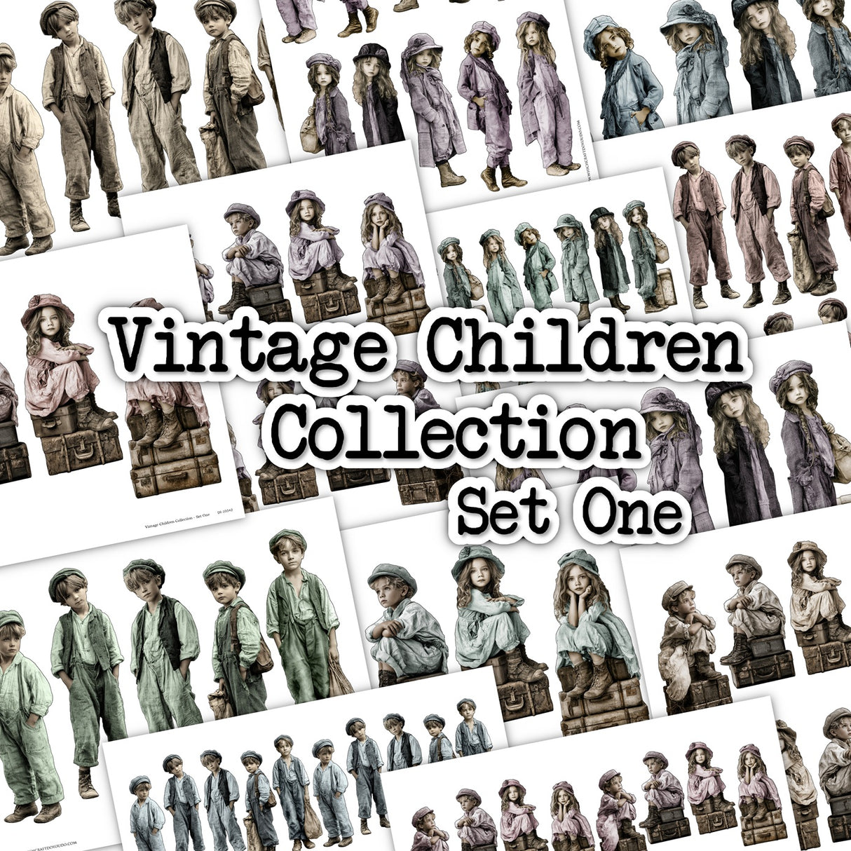 Vintage Children Collection - Set One - DI-10342 - Digital Download