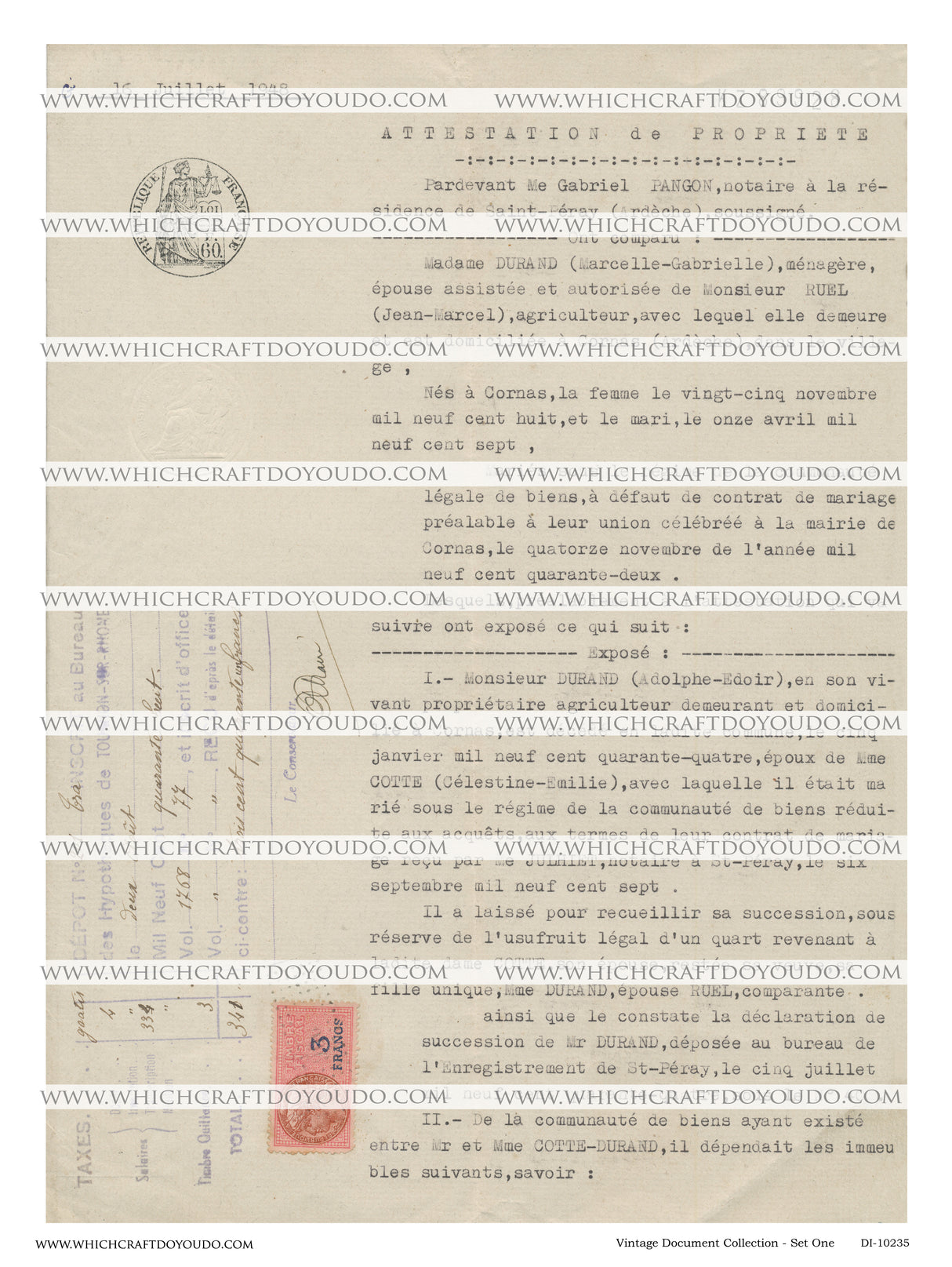 Vintage Document Collection - Set One - DI-10235 - Digital Download