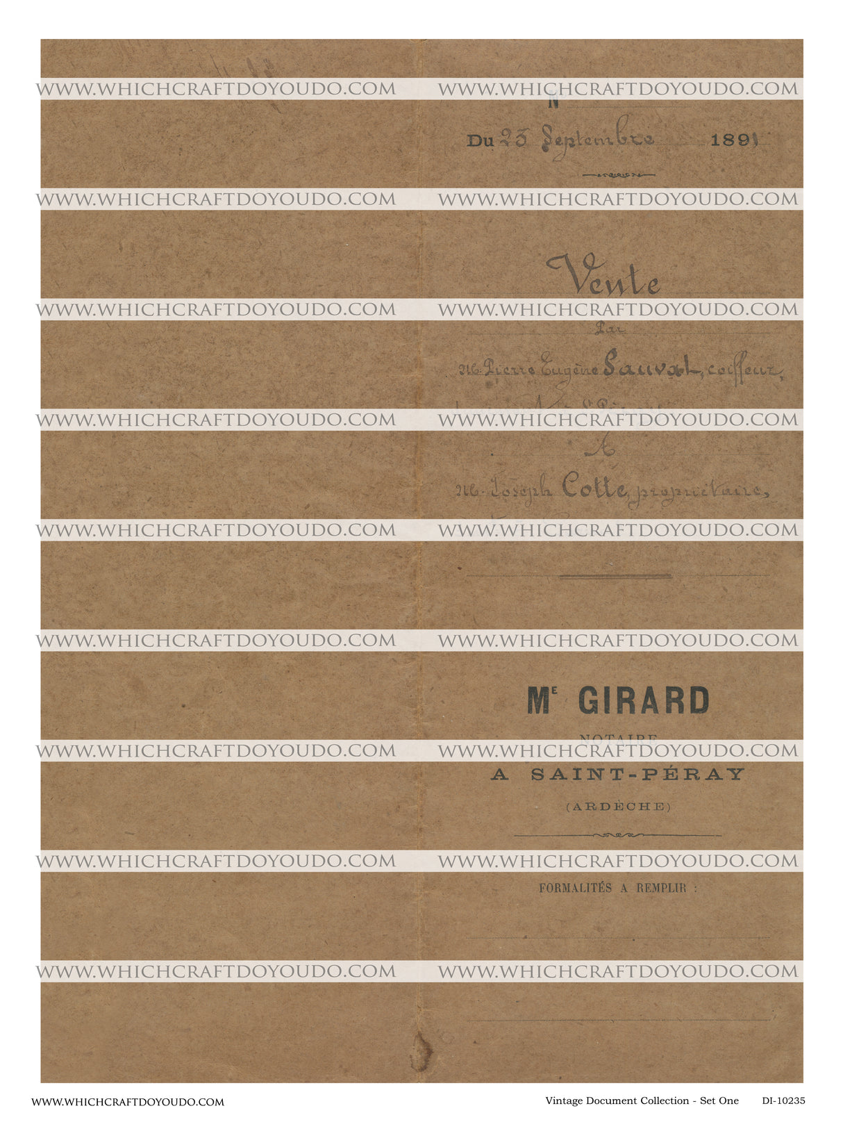 Vintage Document Collection - Set One - DI-10235 - Digital Download