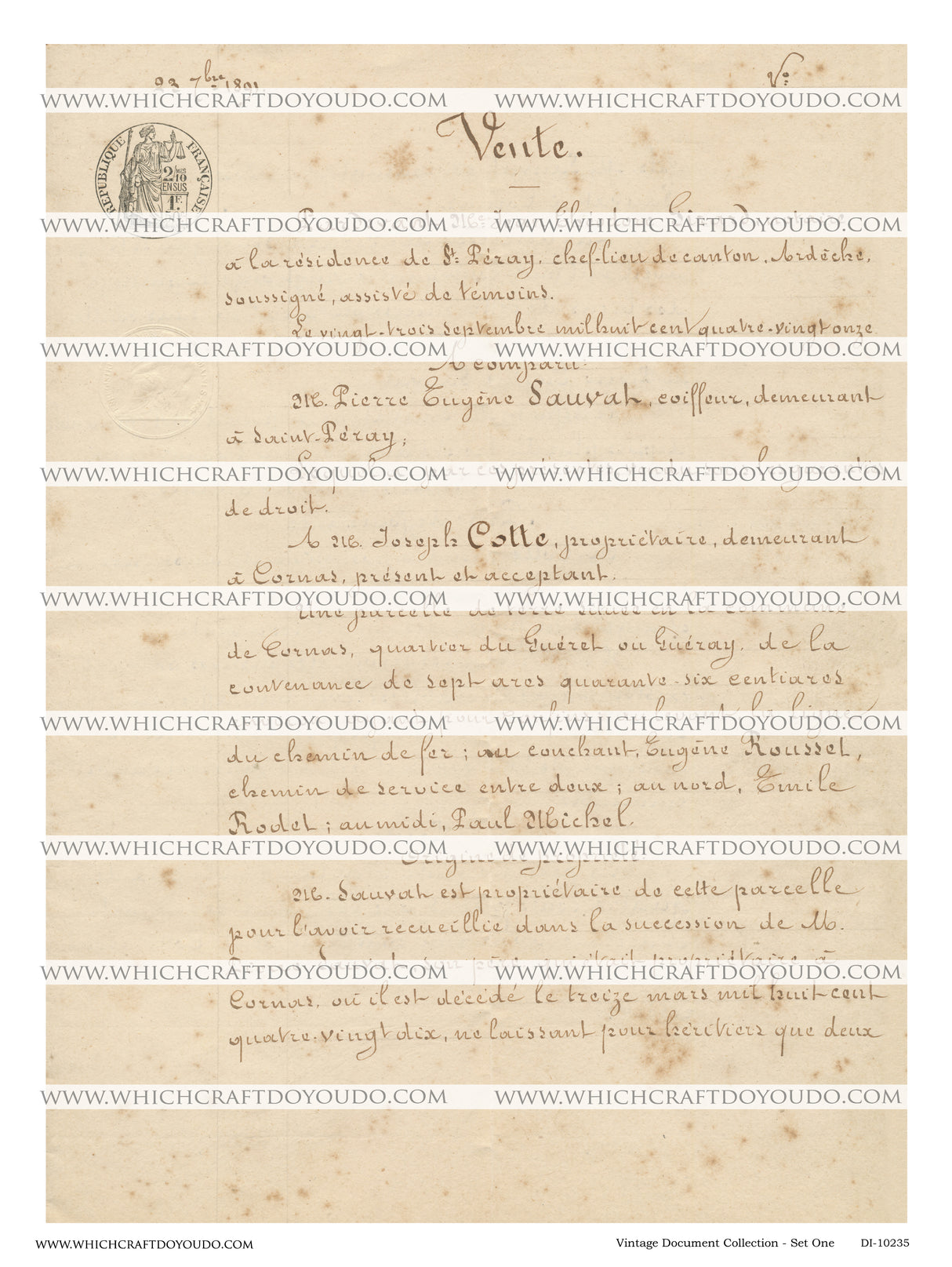 Vintage Document Collection - Set One - DI-10235 - Digital Download