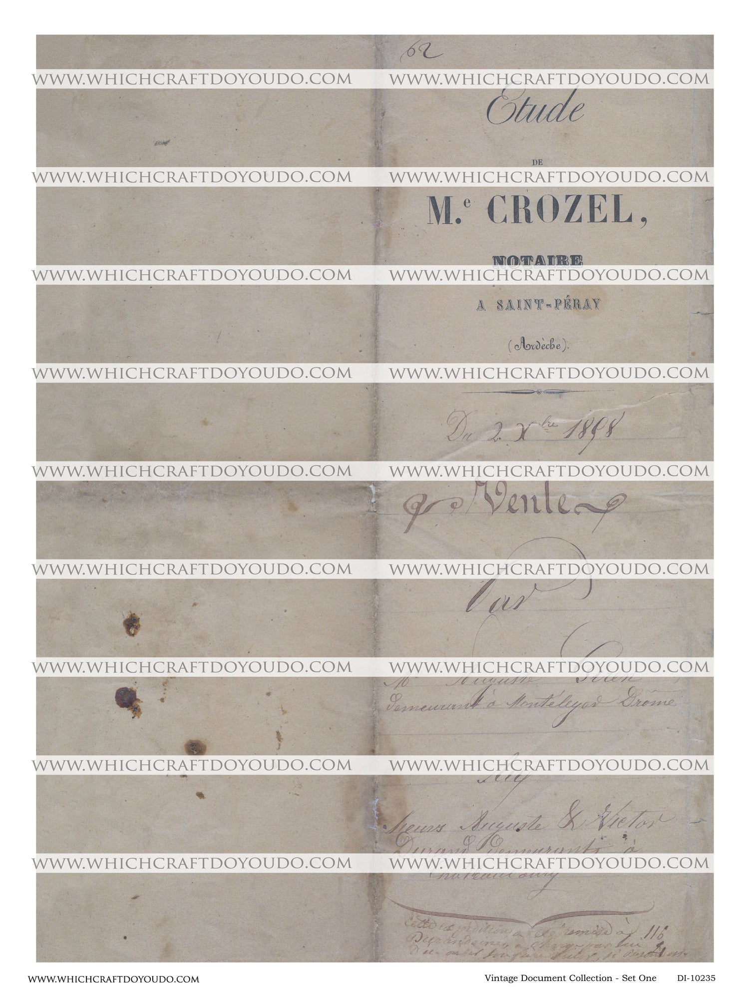 Vintage Document Collection - Set One - DI-10235 - Digital Download
