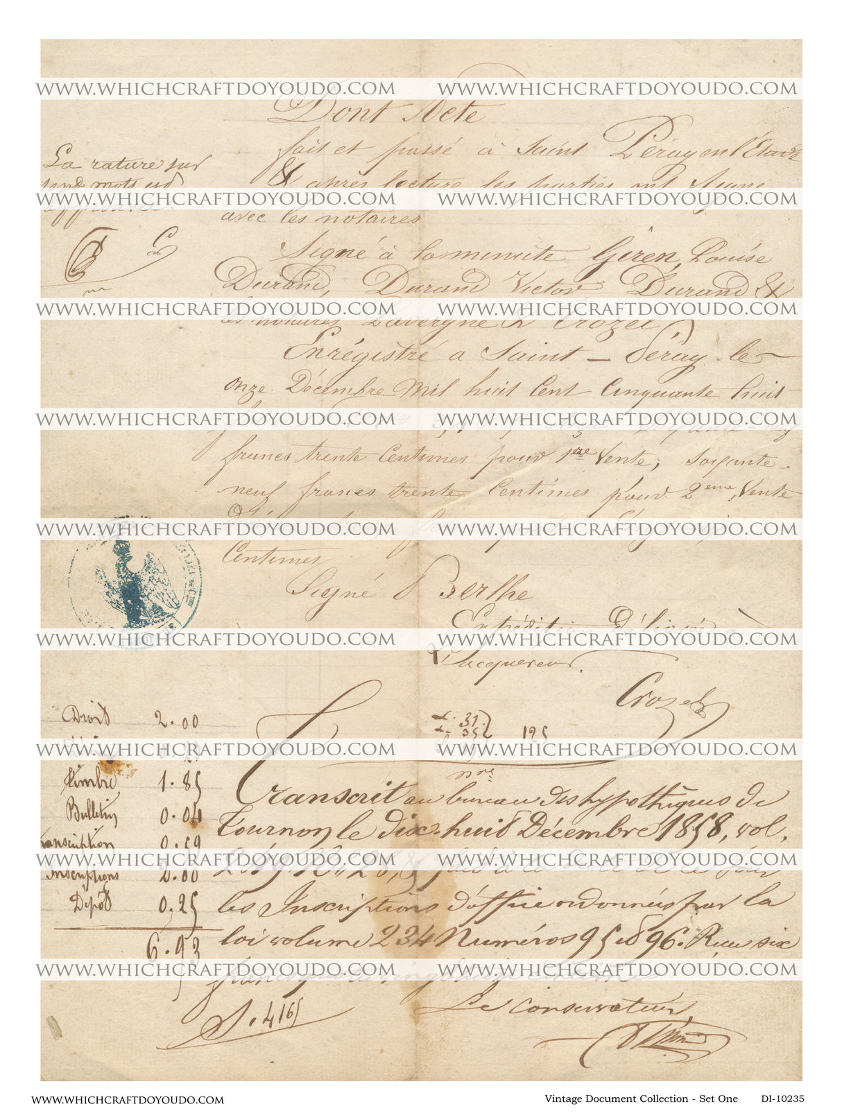 Vintage Document Collection - Set One - DI-10235 - Digital Download