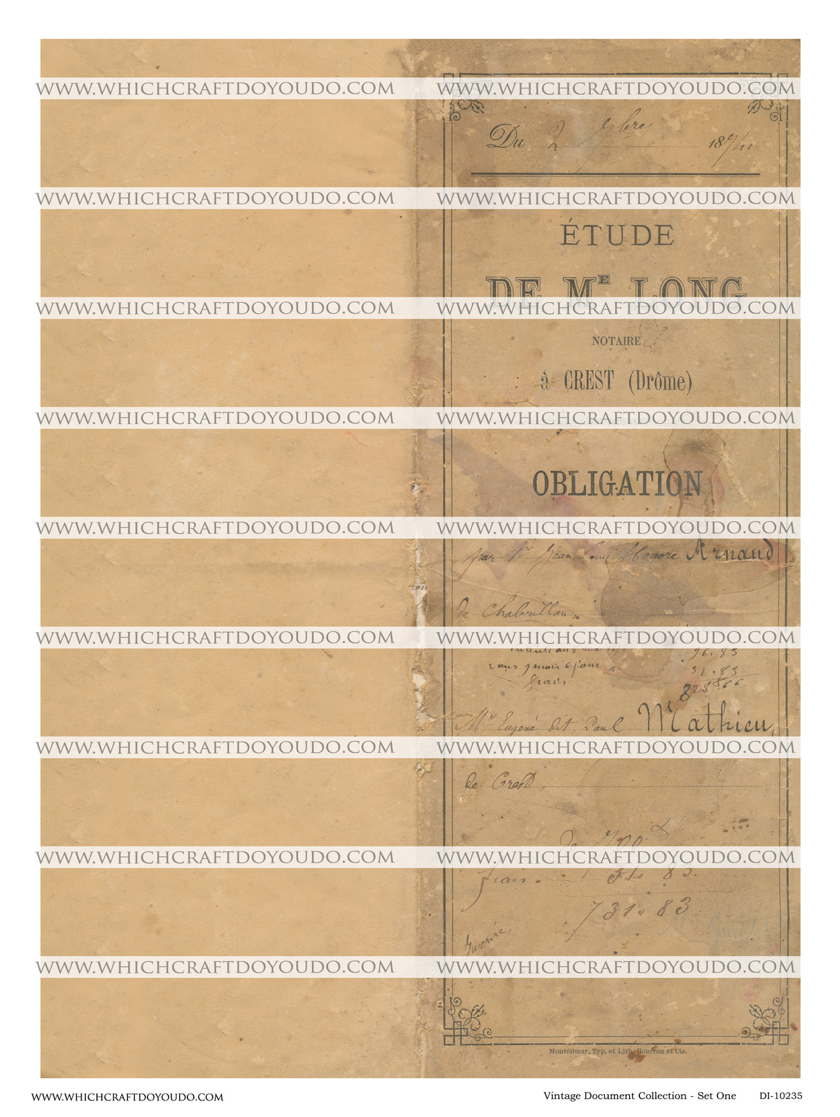 Vintage Document Collection - Set One - DI-10235 - Digital Download