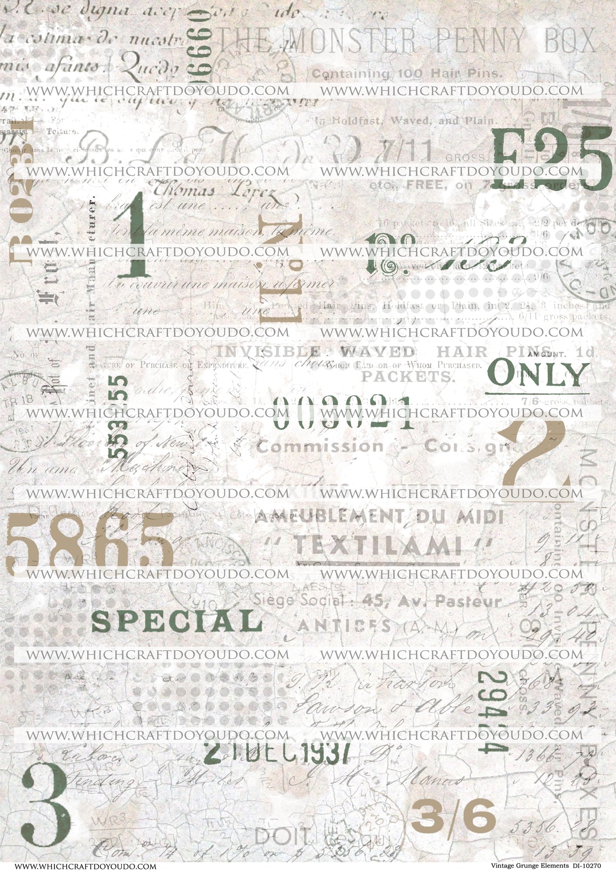 FREEBIE - Vintage Grunge Elements DI-10270 - Digital Download