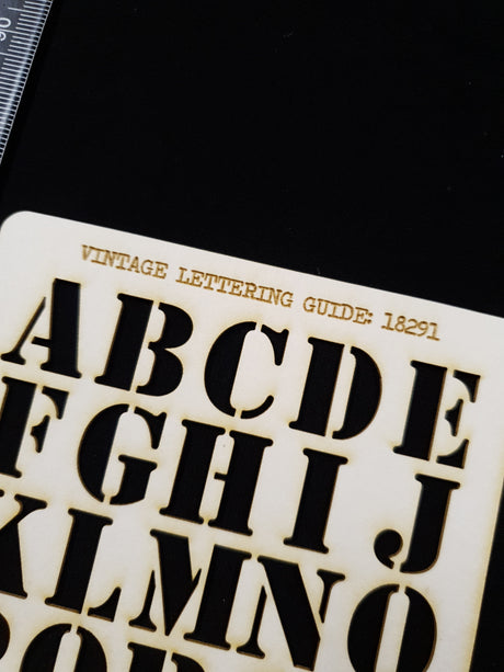 Vintage Lettering Guide - A - White Chipboard
