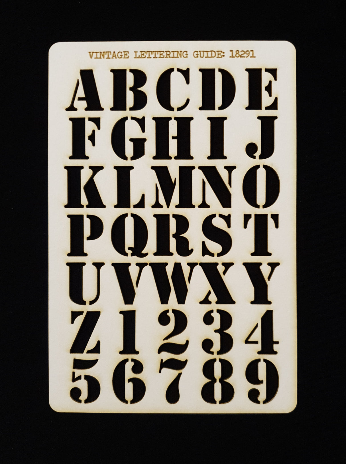 Vintage Lettering Guide - A - White Chipboard
