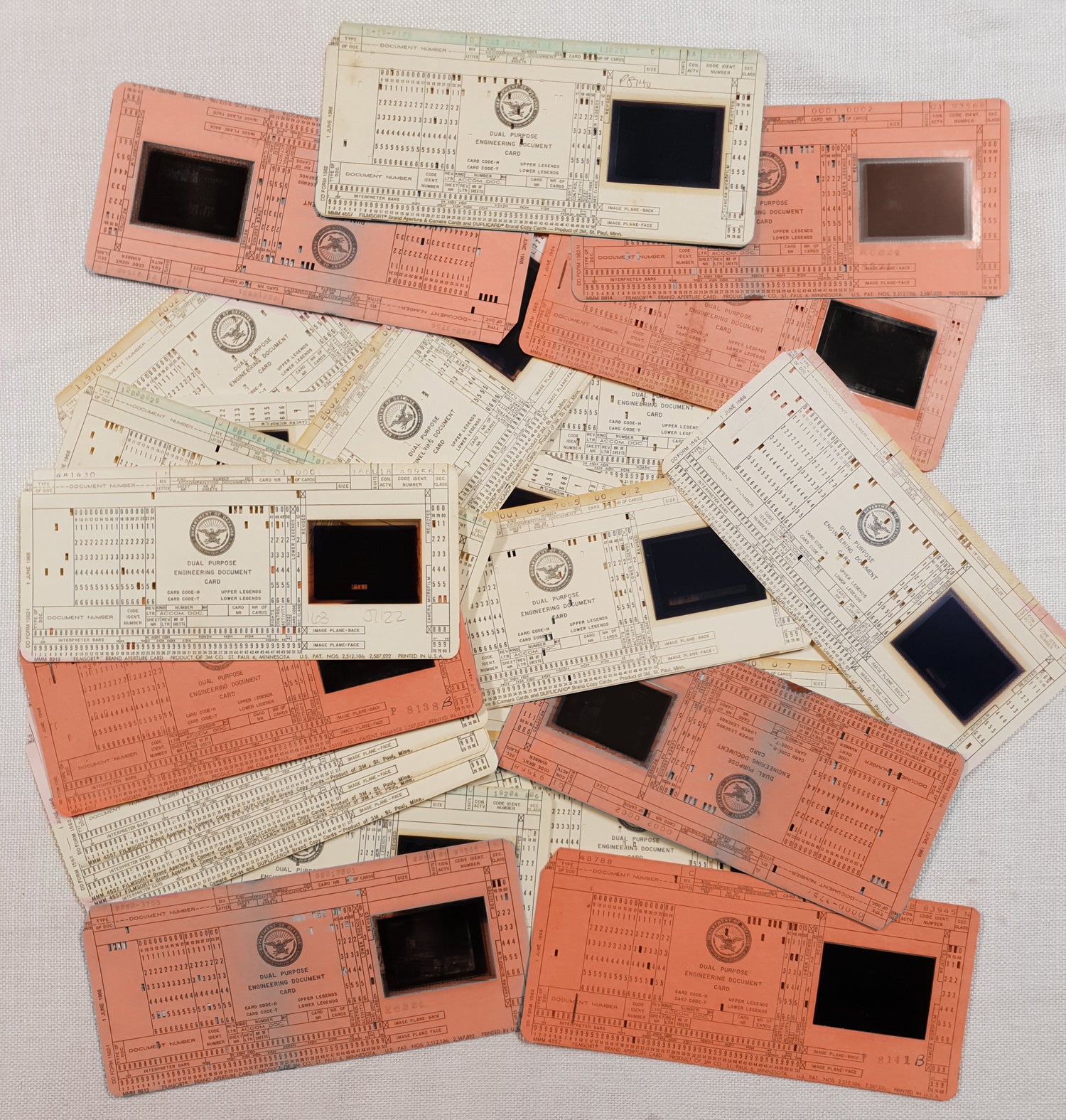 Vintage Microfilm Punch Cards - Set of 20