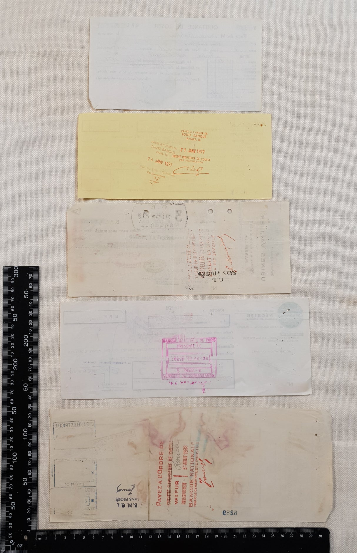 Authentic French Documents - Set of 5 Pieces - CZ