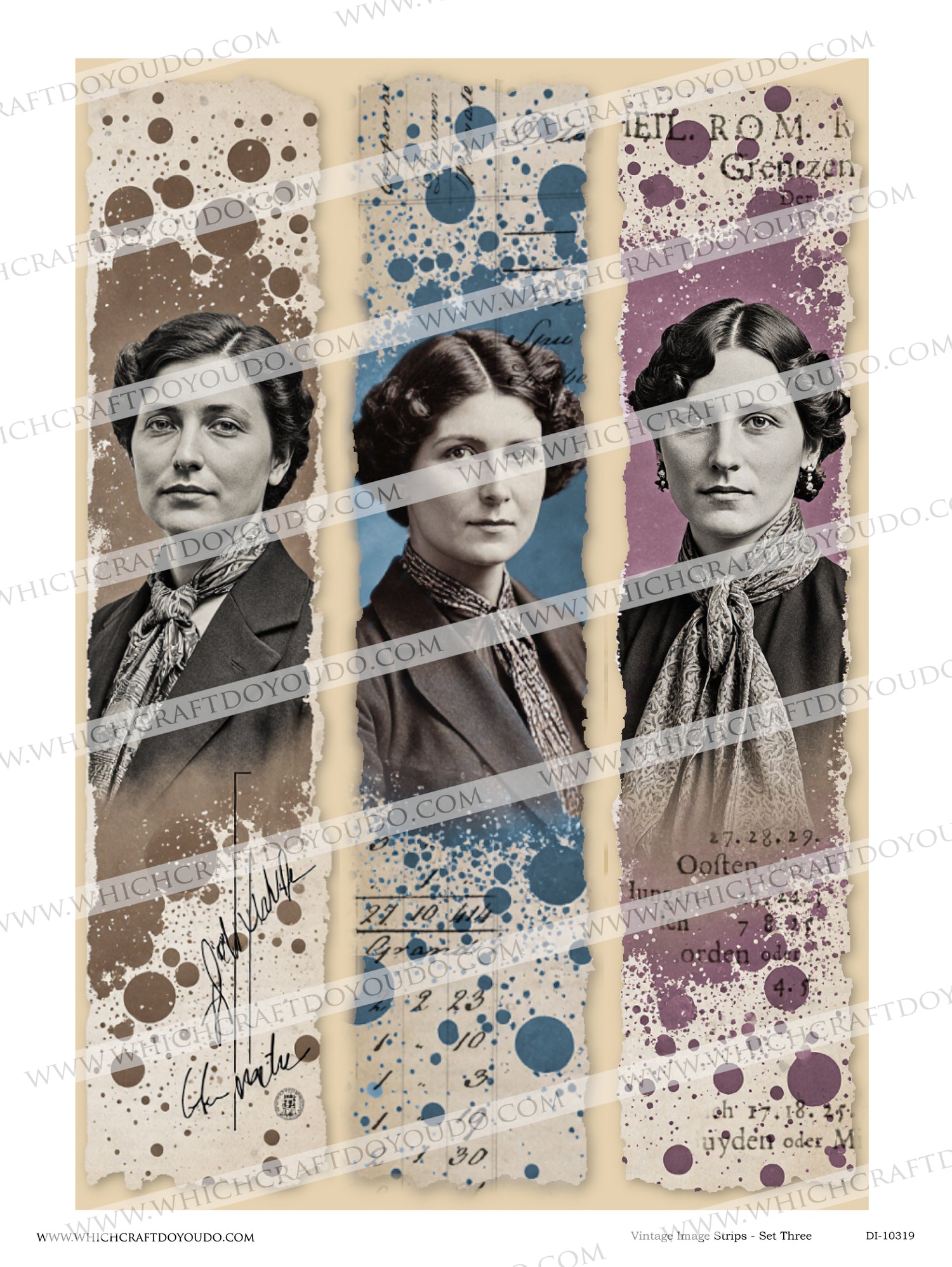 Vintage Image Strips - Set Three - DI-10319 - Digital Download