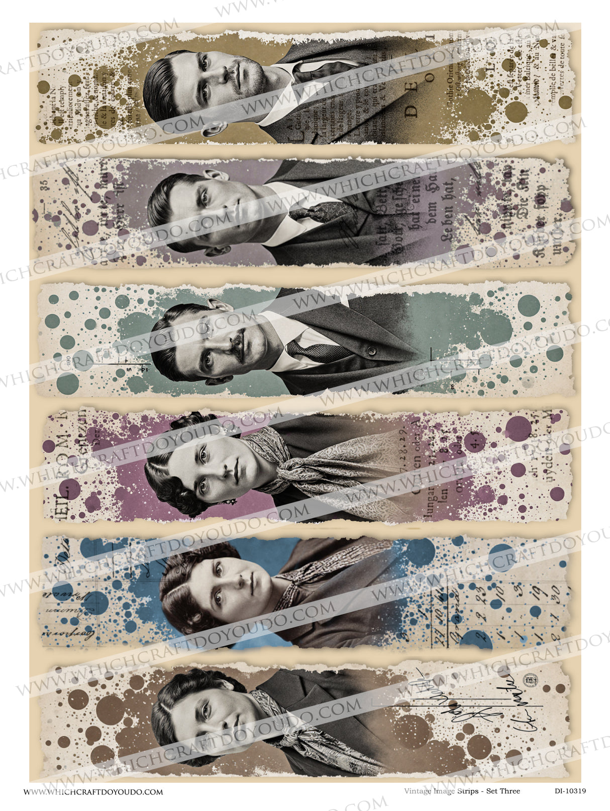 Vintage Image Strips - Set Three - DI-10319 - Digital Download