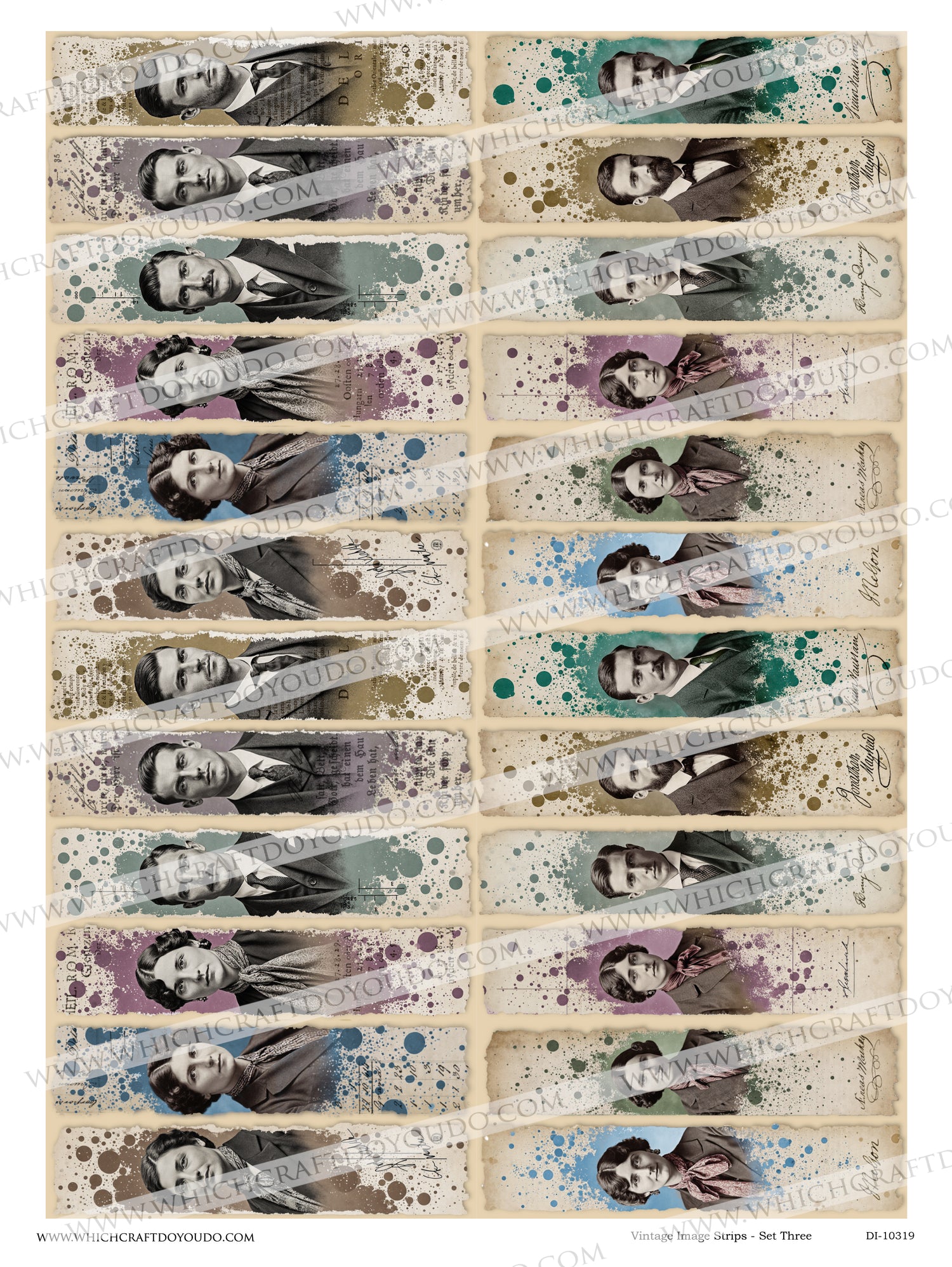 Vintage Image Strips - Set Three - DI-10319 - Digital Download