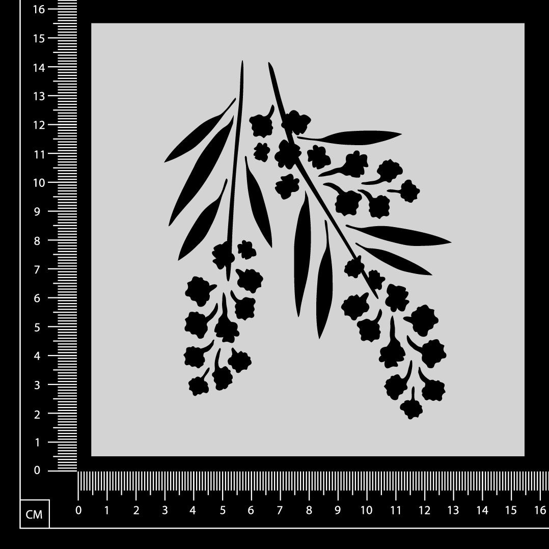 Wattle Blossom - Stencil - 150mm x 150mm