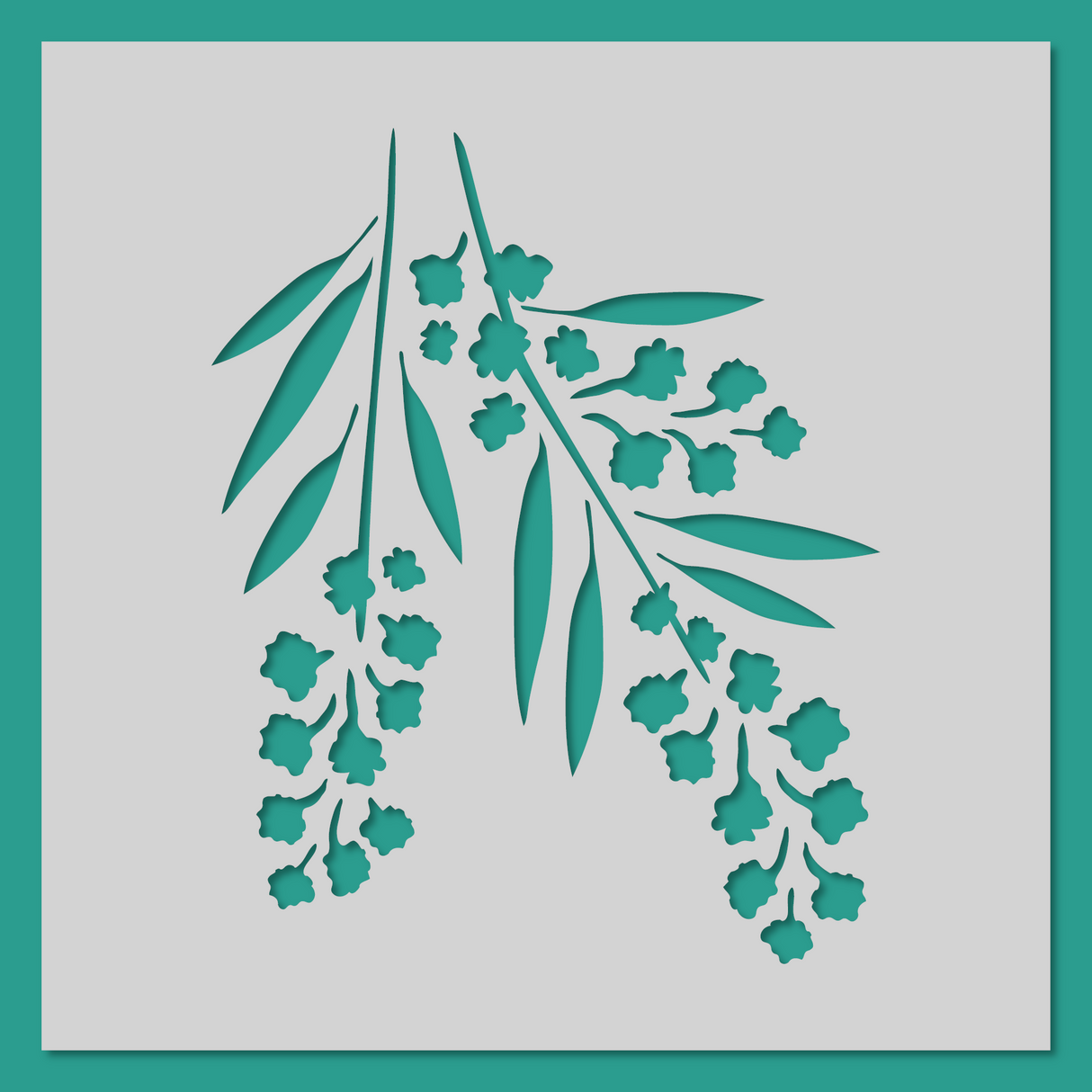 Wattle Blossom - Stencil - 150mm x 150mm