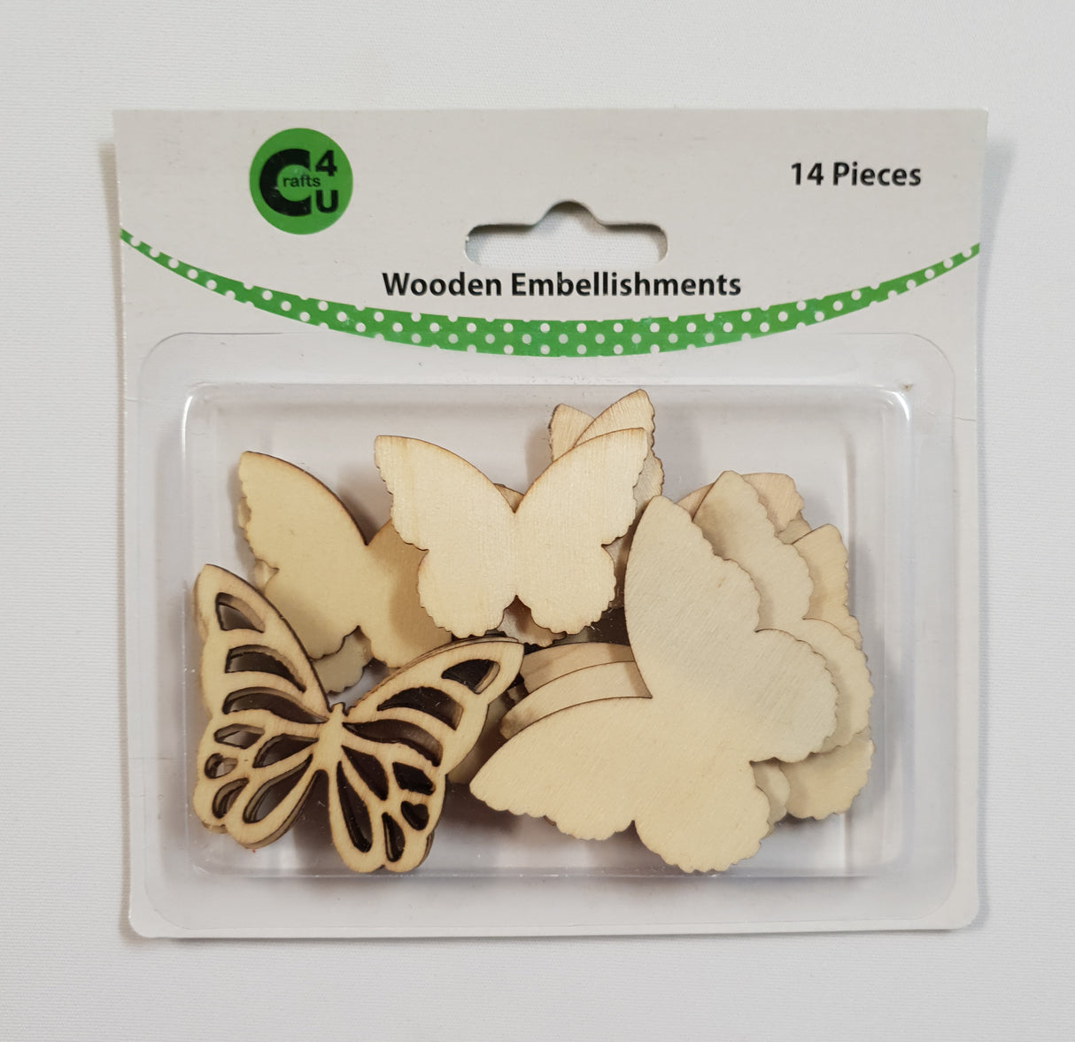 Wooden Embellishments - Butterflies - Pack of 14 pieces
