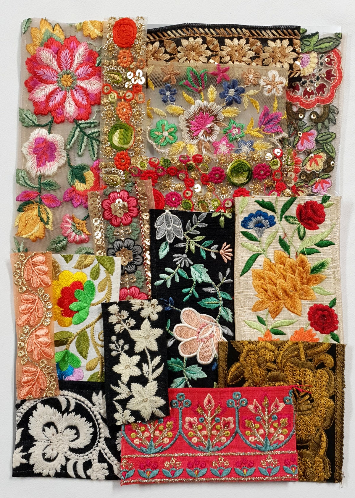 Assorted Embroidered Trim Scraps Pack - ZC