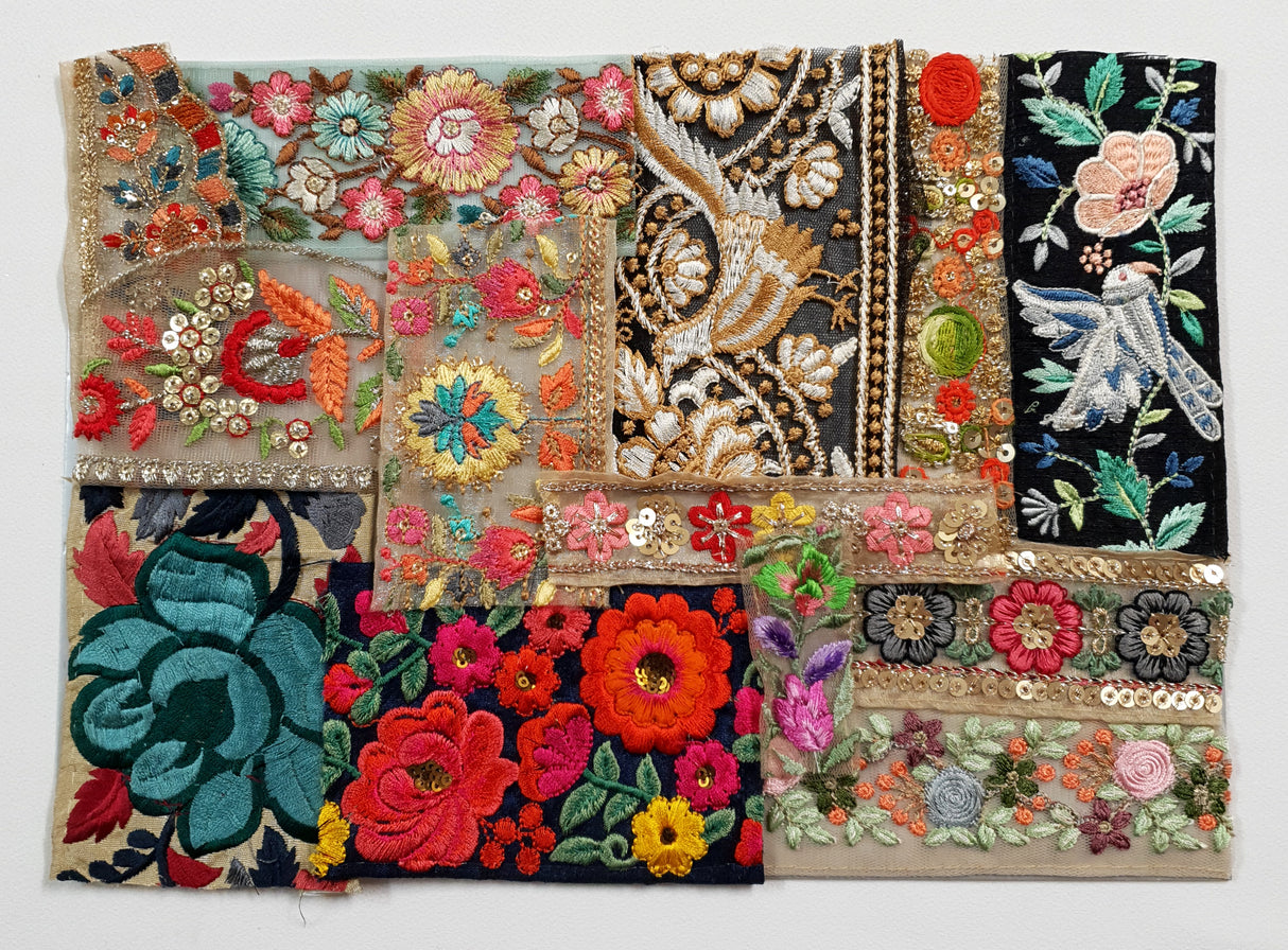 Assorted Embroidered Trim Scraps Pack - ZD