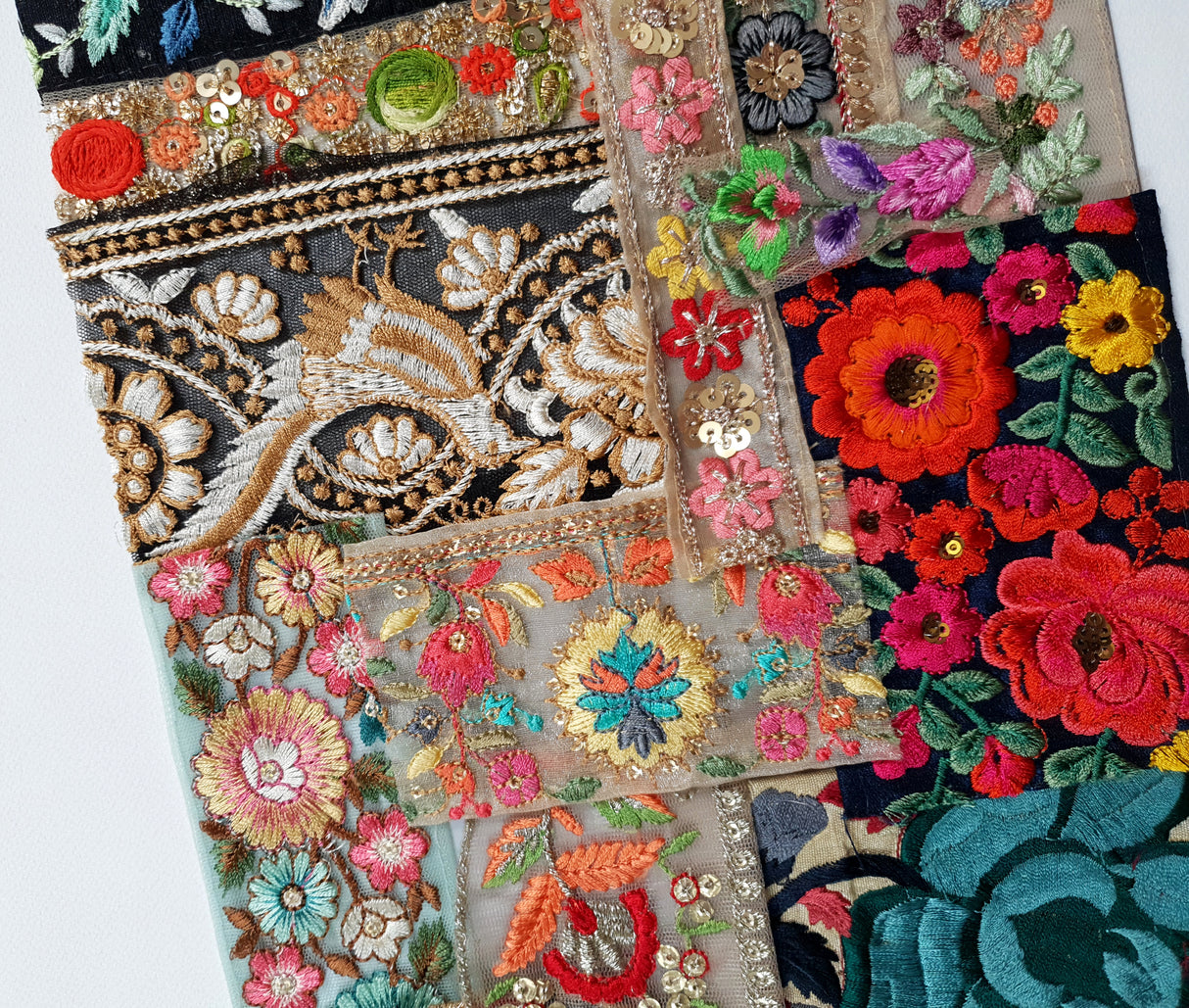 Assorted Embroidered Trim Scraps Pack - ZD