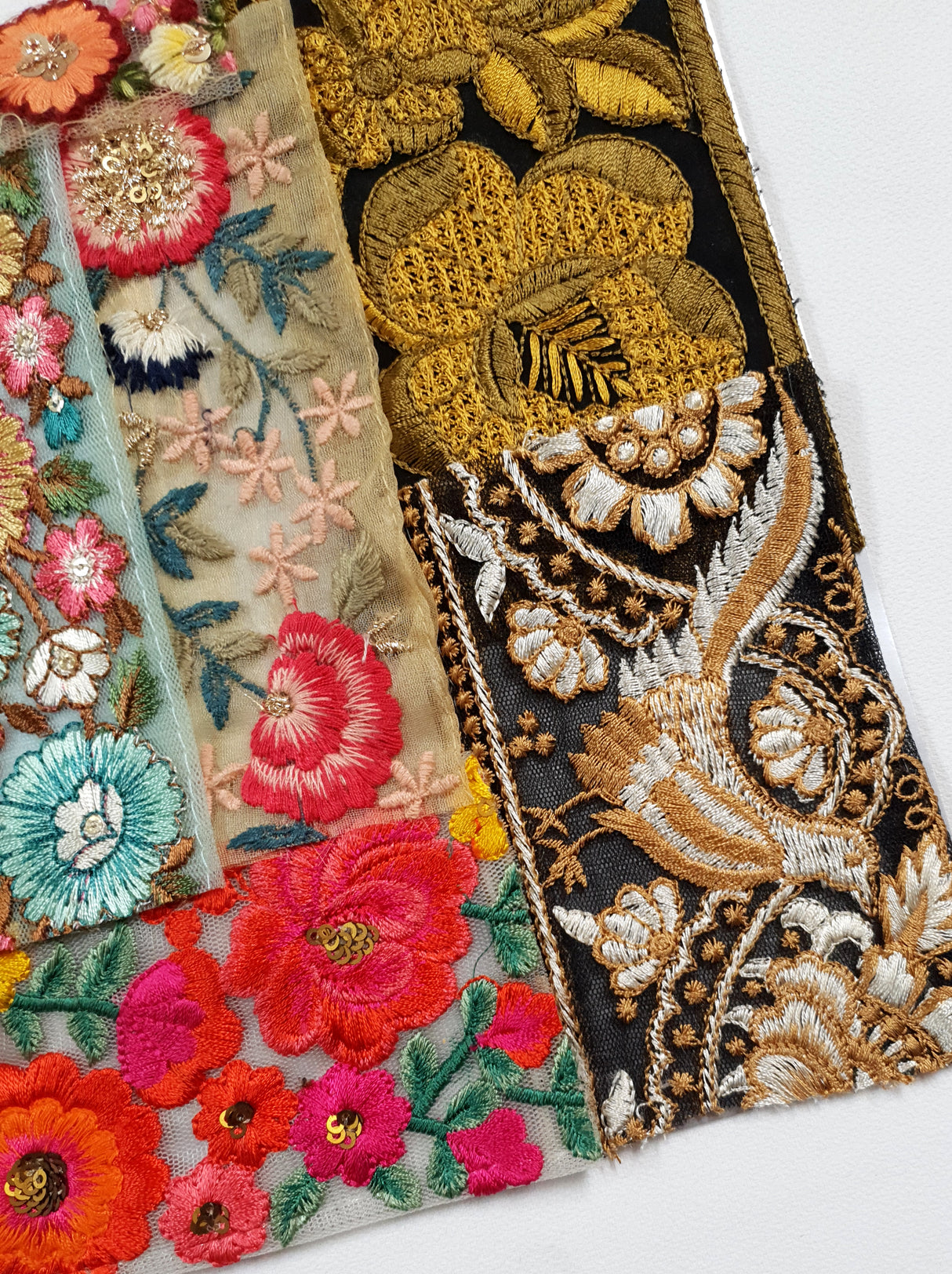 Assorted Embroidered Trim Scraps Pack - ZH