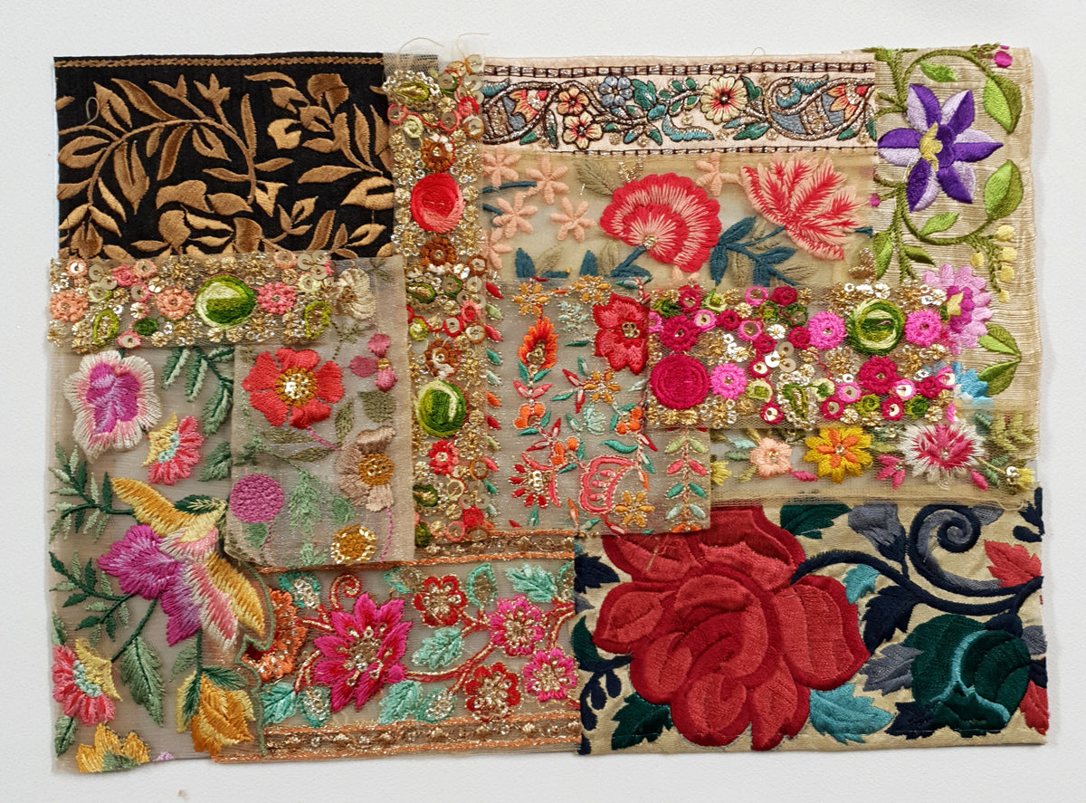 Assorted Embroidered Trim Scraps Pack - ZK