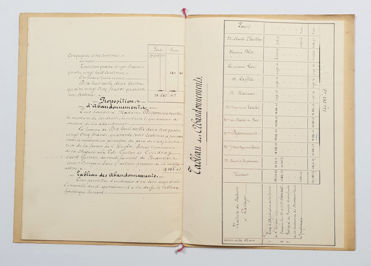 Authentic Antique French 1890 Notaire Document - BY