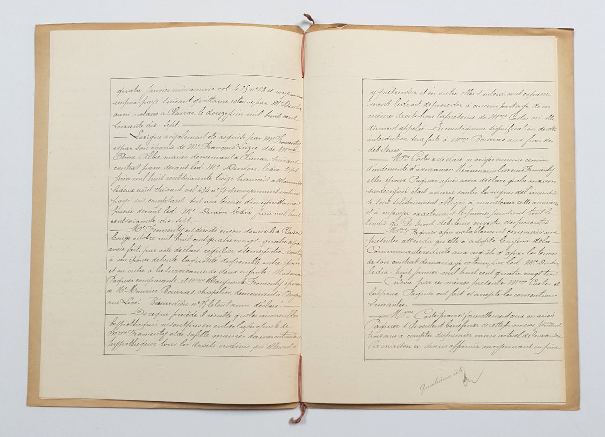 Authentic Antique French 1888 Notaire Document - BZ