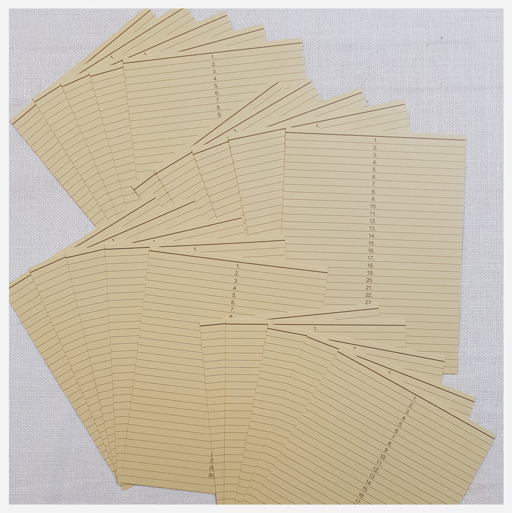 Vintage Index Cards - Set of 20