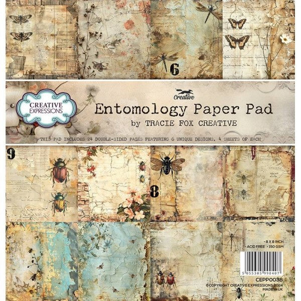 Creative Expressions - Tracie Fox - Entomology - 8 in x 8 in Paper Pad