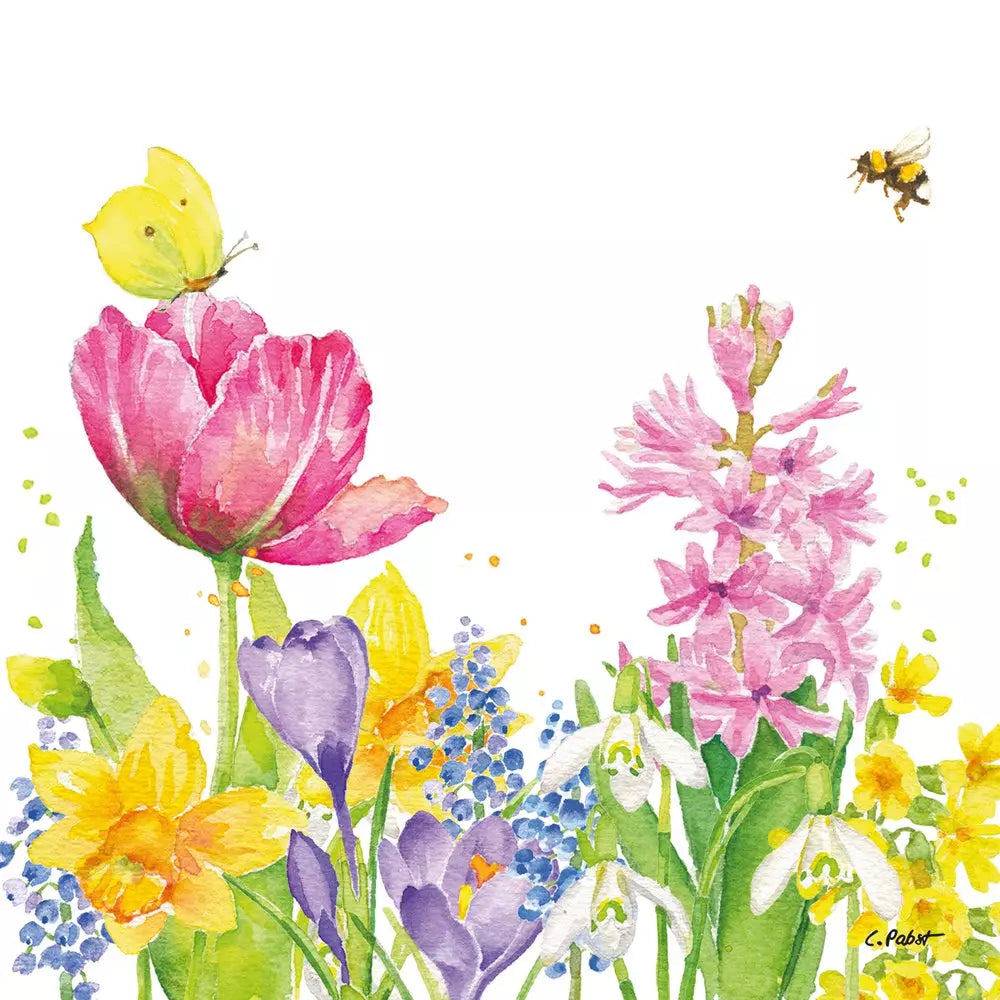 Decoupage Napkin - (DN-8131) - Butterfly & Bee