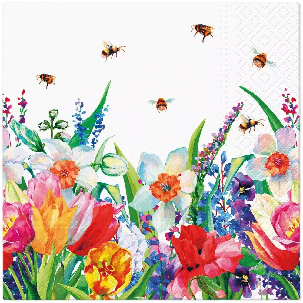 Decoupage Napkin - (DN-8077) - Meadow with Bees