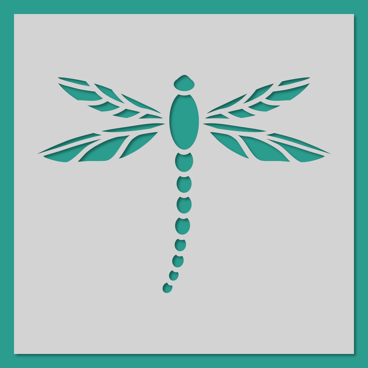 Mystical Dragonfly - B - Stencil - 150mm x 150mm
